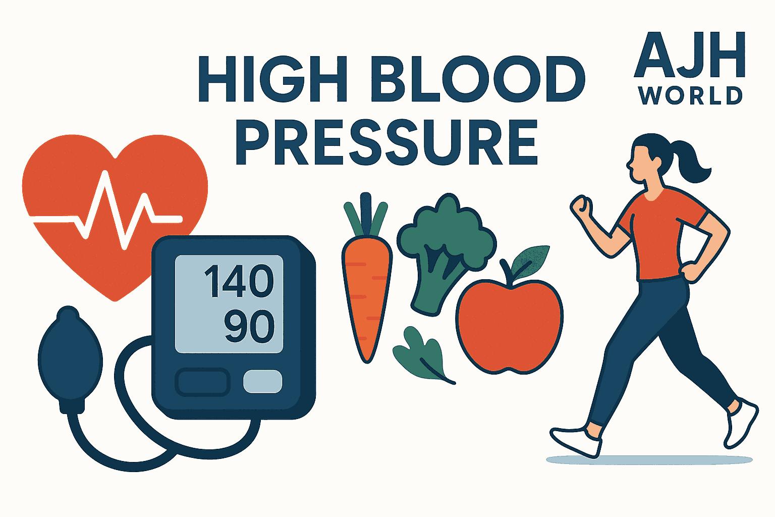 high blood pressure, featuring health and wellness icons