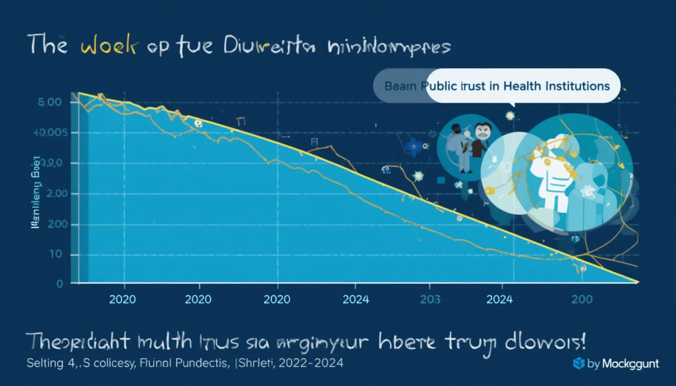 Graph illustrating the decline in public trust regarding covid and health institutions