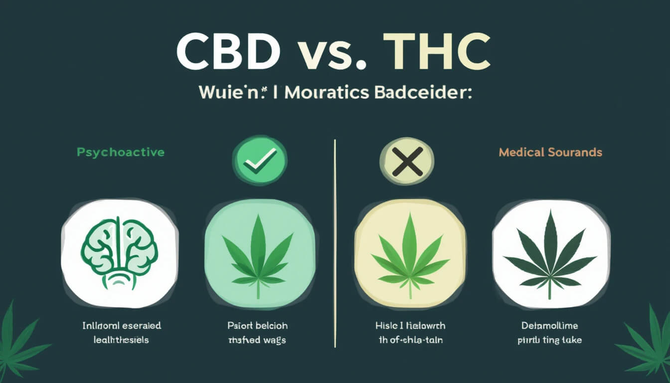 A chart comparing CBD vs. THC, two key components of cannabis that are central to the current events surrounding senior health