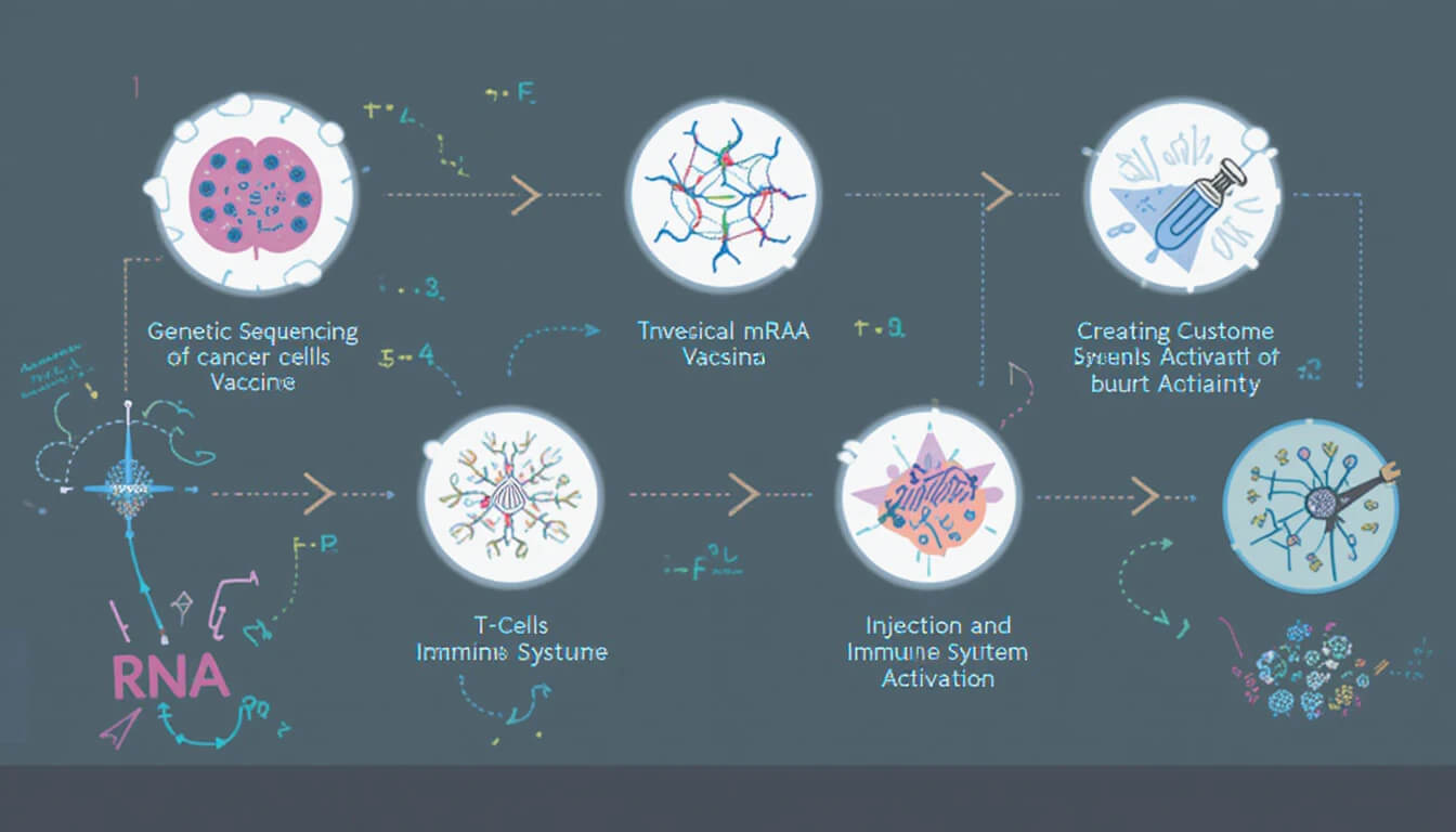 An infographic explaining how the Russia cancer vaccine trains the immune system to fight cancer